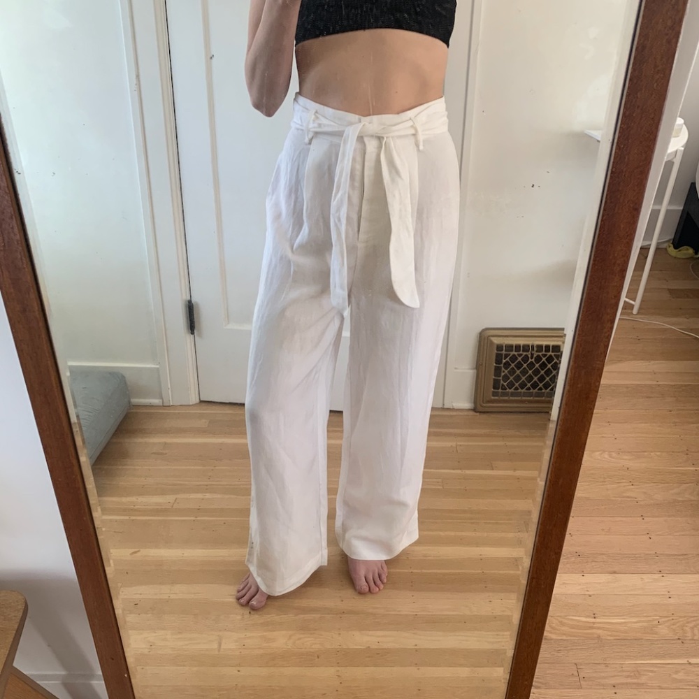 Wide leg white linen Mara Hoffman Pants